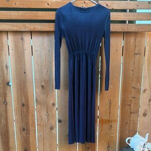Zara Dark Blue Long Sleeve Dress
